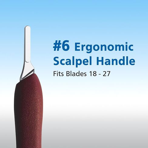 مقبض مشرط مريح من سوان مورتون رقم 6 - بلاستيك، يناسب الشفرات 18، 19، 20، 21، 22، 23، 24، 25، 26 و27، مقبض سكين جراحي، أداة للاستخدام في المختبر والهوايات، أداة دقيقة in Kuwait