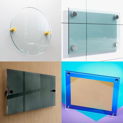 PATIKIL 3/4 x 2 Inch Sign Standoff Screws, 8 Set Stainless Steel Wall Standoff Mounting Hardware Advertising Glass Nail for Hanging Acrylic Picture Frame Acrylic Panel, Black in Saudi Arabia