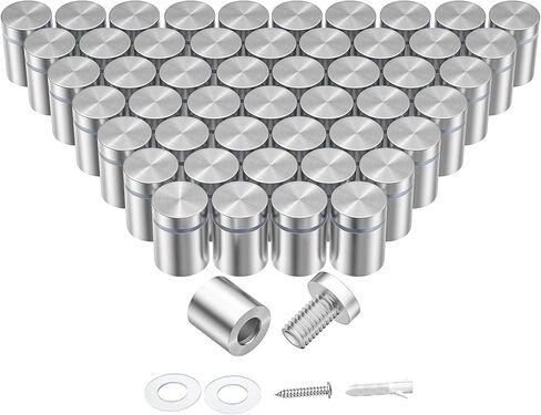 50 Pcs 3/4 x 3/4 Inch Stainless Steel Standoff Screws, Standoff Wall Mounts, Stand Off Mounting Hardware Advertising for Acrylic Sign Holder, Silver in Kuwait