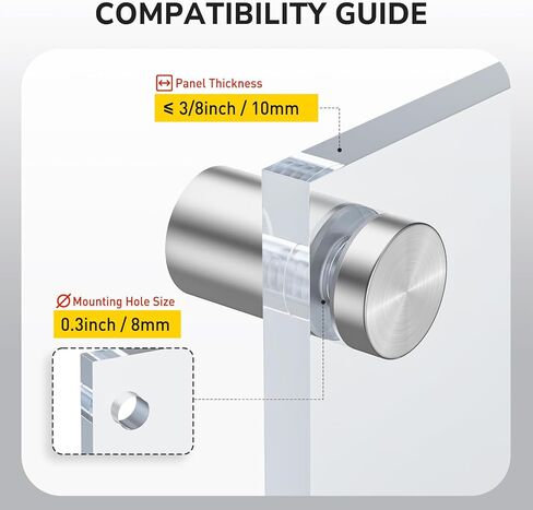 50 Pcs 3/4 x 3/4 Inch Stainless Steel Standoff Screws, Standoff Wall Mounts, Stand Off Mounting Hardware Advertising for Acrylic Sign Holder, Silver in Kuwait