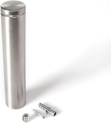 Stainless Steel Standoff 1-1/4 Inch Diameter x 6 Inch Barrel Length Brushed Finish for PVC, Glass and Acrylic Sign Stand Off Wall Anchors and Screws 48 Piece Small Store Pack in Saudi Arabia
