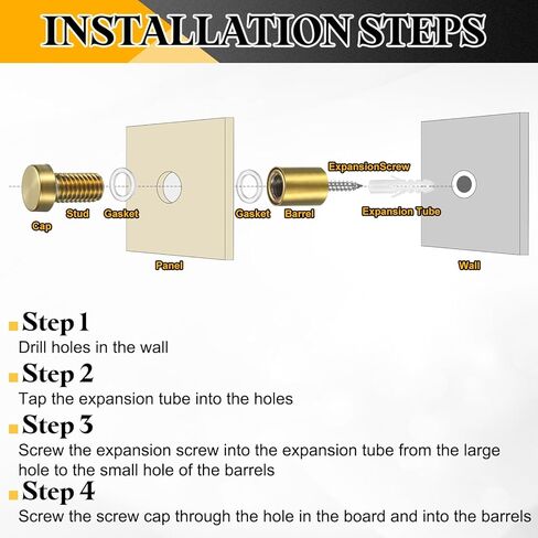uxcell 4Pcs Sign Standoff Screws, 3/4" x 1" Stainless Steel Wall Standoff Mount Hardware Advertising Glass Nail for Glass Acrylic Panel Picture Frame, Silver Tone in Saudi Arabia