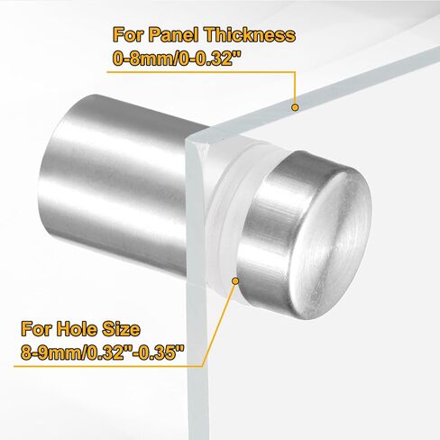 uxcell 4Pcs Sign Standoff Screws, 3/4" x 1" Stainless Steel Wall Standoff Mount Hardware Advertising Glass Nail for Glass Acrylic Panel Picture Frame, Silver Tone in Saudi Arabia