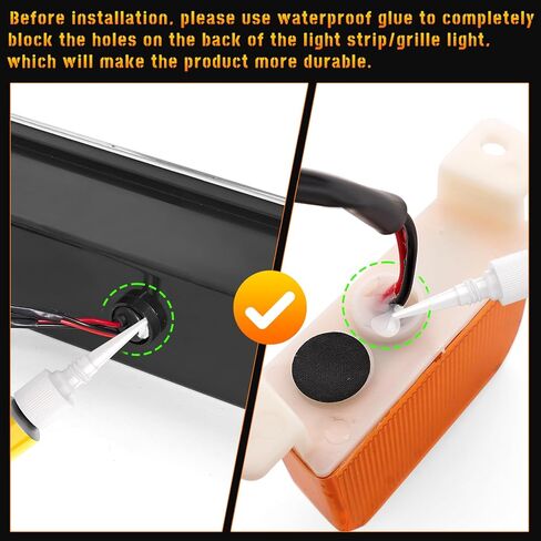 Front Center Bumper LED Grill Lights,3PCS Amber Grill Lights w/Wiring Harness fit for Toyota Tundra for TRD Pro 2022 2023 2024,Yellow Front Grill Lights,Exterior Lighting Accessories,Set of 3 in Kuwait