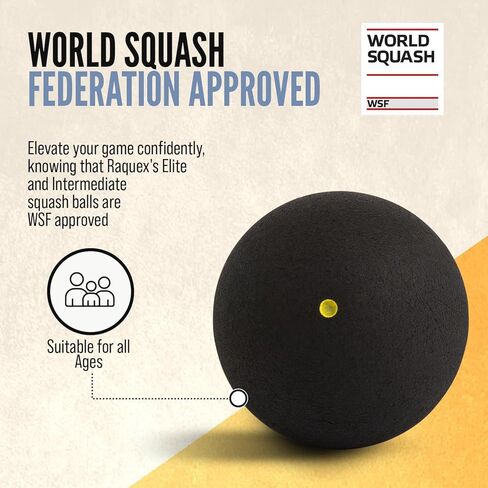 كرات الاسكواش التقدمية (صندوق مختلط مكون من 4 كرات) - 4 × سرعات لكل صندوق: نقطة صفراء مزدوجة للمنافسة، نقطة صفراء، نقطة حمراء، نقطة زرقاء. كرة اسكواش معتمدة من WSF in Kuwait