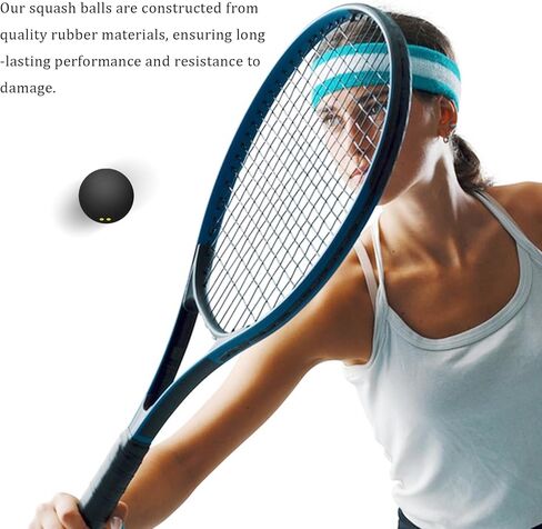 4 Pcs Squash Balls, Single Yellow Dots, Single Red, Blue, Double Yellow Dots, Sports Squash Ball for Beginners and Training in Saudi Arabia