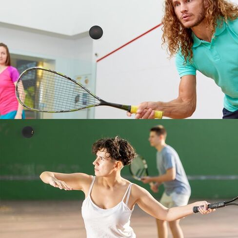 4 Pcs Squash Balls, Single Yellow Dots, Single Red, Blue, Double Yellow Dots, Sports Squash Ball for Beginners and Training in Saudi Arabia