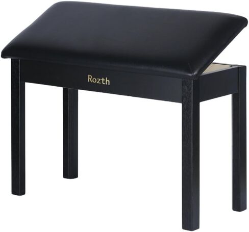 S100 Solid Wood Duet Piano Bench with Storage, Piano Stool with Padded Cushion, Keyboard Bench with Bookcase, Piano Chair and Piano Seat. High-Density Sponges. in Saudi Arabia