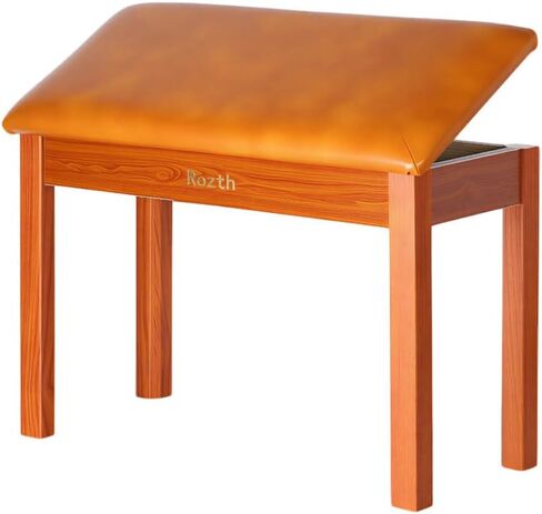 S100 Solid Wood Duet Piano Bench with Storage, Piano Stool with Padded Cushion, Keyboard Bench with Bookcase, Piano Chair and Piano Seat. High-Density Sponges. in Saudi Arabia