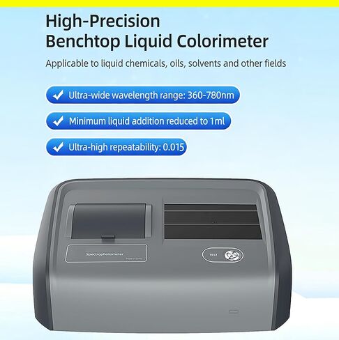 Benchtop Liquid Spectrophotometer Color Difference Meter Tester with 7-inch Touch Screen 360-780nm Wavelength 30 Color Indicators 100000 Data Storage for Paint Coating Liquid Color Detection in Saudi Arabia