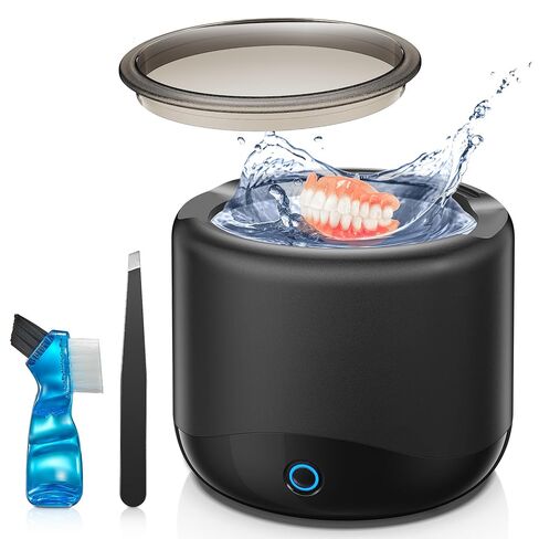منظف ​​المثبات بالموجات فوق الصوتية، آلة تنظيف المثبت 45 كيلو هرتز لأطقم الأسنان، واقيات الفم، والمصففات، والأقواس، ورؤوس فرشاة الأسنان والمجوهرات، وكبسولة تنظيف الأسنان 230 مل مع 3 أوضاع ومؤقت رقمي in Kuwait