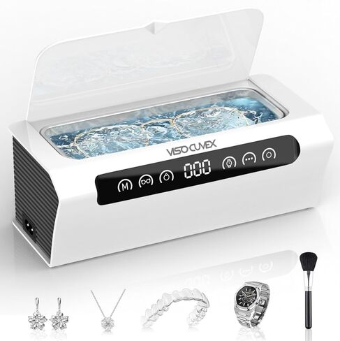 Ultrasonic Jewelry Cleaner, 45KHz Ultrasonic Cleaner Machine with 4 Cleaning Modes, 16.9oz Capacity, Digital Touch Control with Cleaning Tablets for Jewelry, Eyeglasses, Rings, Retainers, Watch Straps in Saudi Arabia