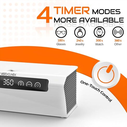 Ultrasonic Jewelry Cleaner, 45KHz Ultrasonic Cleaner Machine with 4 Cleaning Modes, 16.9oz Capacity, Digital Touch Control with Cleaning Tablets for Jewelry, Eyeglasses, Rings, Retainers, Watch Straps in Saudi Arabia
