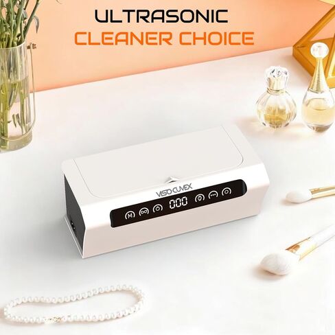 Ultrasonic Jewelry Cleaner, 45KHz Ultrasonic Cleaner Machine with 4 Cleaning Modes, 16.9oz Capacity, Digital Touch Control with Cleaning Tablets for Jewelry, Eyeglasses, Rings, Retainers, Watch Straps in Saudi Arabia