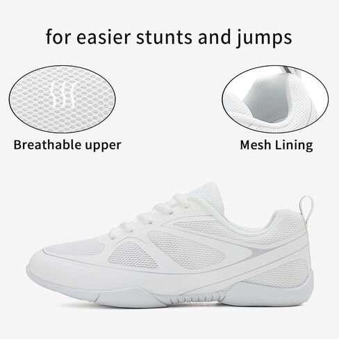 Girls Cheer Shoes Black Breathable Cheerleading Shoes Youth Athletic Training Tennis Sneakers for Competition Sport in Saudi Arabia