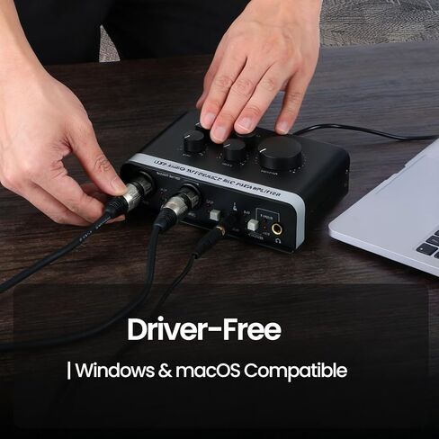 USB Audio Interface with 2X XLR/TRS Inputs, Phantom Power, USB-A/C Connectivity Perfect for Recording, Live Streaming, Podcasting Home Studio Use by Musicians Content Creators(OS3) in Saudi Arabia