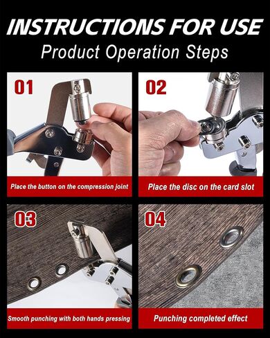Stainless Steel Grommet Kit (3/8 and 1/4) Includes a Hammer and Bag and 200 10mm and 300 6mm Grommets. Eyelet and Grommet Tool Kit for DIY Tarp Leather Ring Repair and Installation. in Kuwait