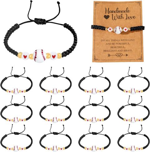 Softball Gifts Adjustable Baseball Bracelets Football Party Favors Woven Bracelet Team Bracelets Inspirational Wristbands in Saudi Arabia