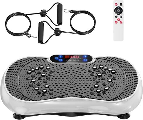 Vibration Plate Exercise Machine, Lymphatic Drainage Machine for Weight Loss, 100-Speed Platform with Remote & Bands, Quiet Full Body Vibrating Plate 500 Lbs Capacity Fitness Platform in Saudi Arabia