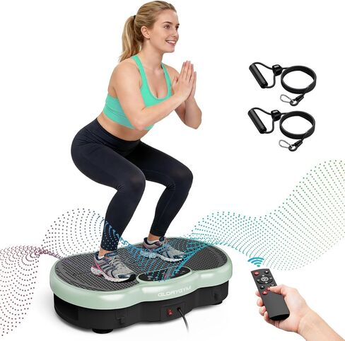 Vibration Plate - 330lb Capacity Exercise Machine with 120 Speed Levels, Remote Control & Resistance Bands for Home Fitness in Saudi Arabia
