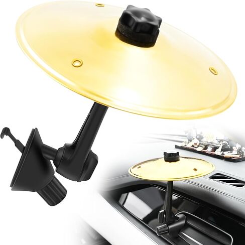 Car Cymbal Air Vent, Mini Cymbal for Car, Car Symbol Drum Air Vent for Music Lovers, Mini Car Drum Rhythm Toy for All Vehicles - Gold in Saudi Arabia