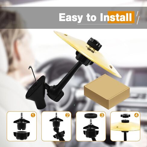 Car Cymbal Air Vent, Mini Cymbal for Car, Car Symbol Drum Air Vent for Music Lovers, Mini Car Drum Rhythm Toy for All Vehicles - Gold in Saudi Arabia