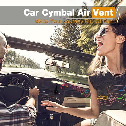 Car Cymbal Air Vent, Mini Cymbal for Car, Car Symbol Drum Air Vent for Music Lovers, Mini Car Drum Rhythm Toy for All Vehicles - Gold in Saudi Arabia