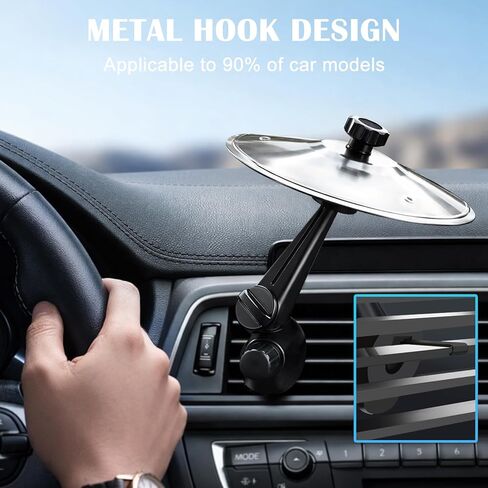 عبوتان من فتحات تهوية الصنج للسيارة مع عصي الطبل وملصق السيارة - صنج صغير للوحة قيادة السيارة، ملحق موسيقى سهل التركيب لقارعي الطبول ومحبي الموسيقى، لا حاجة لأي أدوات، فولاذ مقاوم للصدأ متين in Kuwait