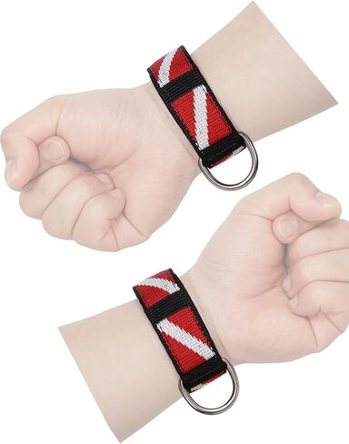 2 PCS Wrist Strap for Scuba Diving, Adjustable Wrist Strap with Stainless Steel D Ring,Snorkelers Wrist Lanyard for Flashlights, Cameras, Compass, Dive Slates in Kuwait