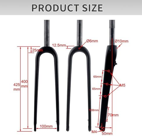Gravel 700C Carbon Fiber Rigid Fork Road Bike Forks QR 9 * 100mm 1-1/8" 28.6mm Straight/Tapered Tube Hard Front Fork Front Fork Bikes for 55C Tires Disc Brake in Saudi Arabia