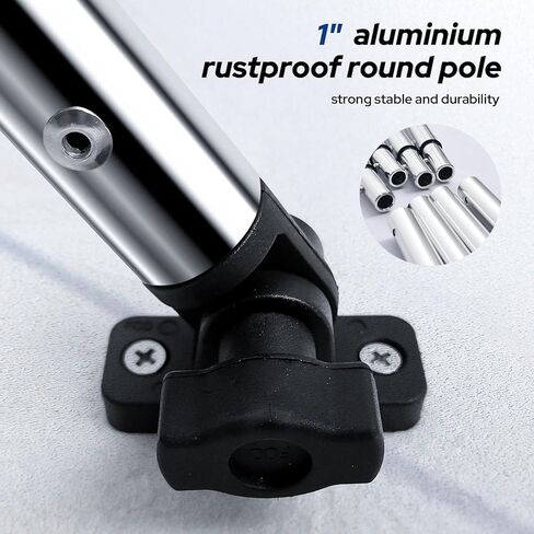 KAKIT Bimini Top للقوارب، مظلة قارب أكسفورد شديدة التحمل 7 طبقات 1200D مع أعمدة دعم وحذاء تخزين (3 أقواس 6'L × 46 بوصة ارتفاع × 61 بوصة - 66 بوصة عرض، رمادي) in Kuwait