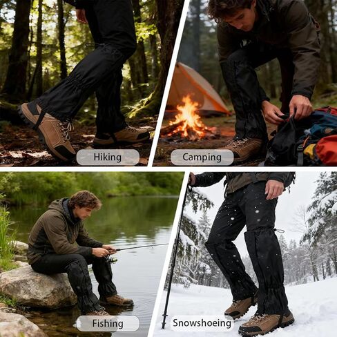 DZS Leg Gaiters,Waterproof,Lightweight, Ideal for Hiking, Skiing, Climbing & Hunting Adventures, Adjustable Snow Boot Gaiters,Unisex Leg Guards for Men & Women in Kuwait