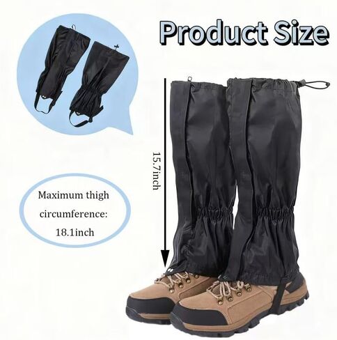 DZS Leg Gaiters,Waterproof,Lightweight, Ideal for Hiking, Skiing, Climbing & Hunting Adventures, Adjustable Snow Boot Gaiters,Unisex Leg Guards for Men & Women in Kuwait