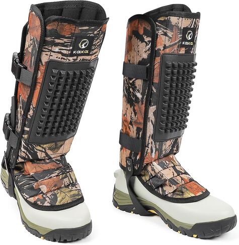 Kalkal Snake Gaiters, 1200D Waterproof Snake Chaps Snake Gaiters for Men Women, Adjustable Snake Bite Protection Snake Guards for Legs Men, Snake Proof Gaiters for Hiking Hunting in Kuwait