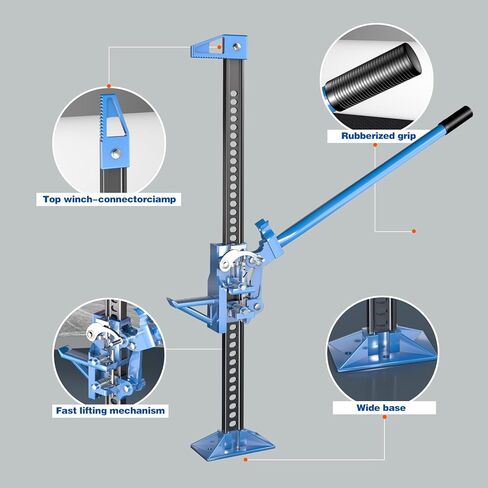 مزرعة جاك ، 60 "فائدة رفع مصعد المزرعة ، 3 أطنان/6600 رطل يربط على الطريق أدوات الطريق ، مقبس راتشيت فائدة مع ارتفاع قابل للتعديل ، جاك المزرعة الثقيلة للجرارات والشاحنات وسيارات الدفع الرباعي ، الأزرق in Kuwait