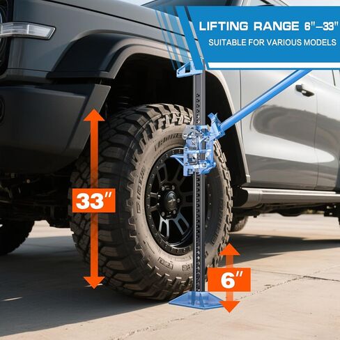 مزرعة جاك ، 60 "فائدة رفع مصعد المزرعة ، 3 أطنان/6600 رطل يربط على الطريق أدوات الطريق ، مقبس راتشيت فائدة مع ارتفاع قابل للتعديل ، جاك المزرعة الثقيلة للجرارات والشاحنات وسيارات الدفع الرباعي ، الأزرق in Kuwait