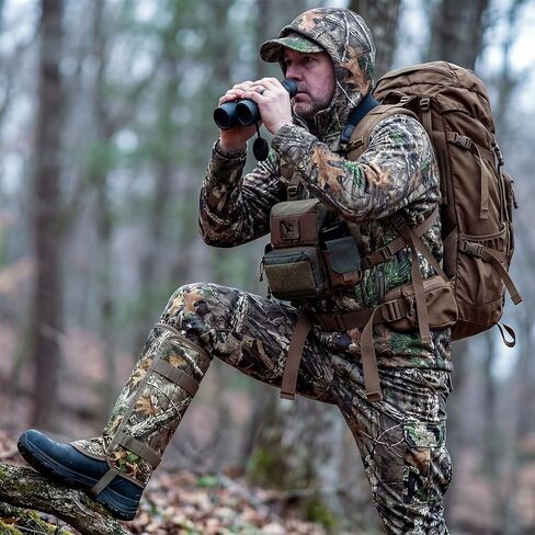 LOOGU Snake Gaiters, Waterproof Oxford Leg Guards with 12 Individual PE Boards, Curved Upper, Reinforced Instep Strap, Adjustable Double Buckles, Camo for Hunting Hiking Trekking in Saudi Arabia