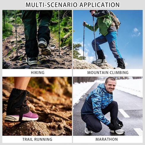 2 Pair Ultralight Trail Gaiters Low Ankle Shoe Gaiters Lightweight Waterproof Leg Guards for Trail Running Hiking, Sand Debris Protection Outdoor in Kuwait