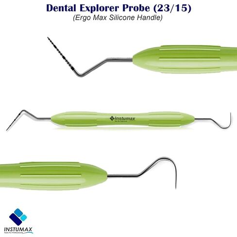 مجموعة مسبار مستكشف الأسنان INSTUMAX® 5 قطع - أدوات UNC15/23 EXPRO مع مقابض سيليكون مرمزة بالألوان، وقياس عمق الجيب، وفحوصات الأسنان، والكشف عن الجير وحساب التفاضل والتكامل in Kuwait