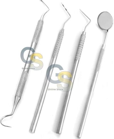 G.S Examination Set PERIO Probes Dental Mouth Mirror Explorers Stainless Steel in Saudi Arabia