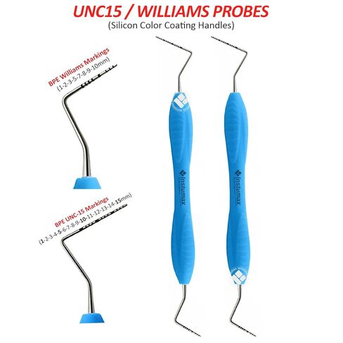 Double-Ended UNC-15/Williams and WHO Ball Ended Perio Probe Explorer with Color-Coated Silicone Handle for Optimal Grip in Saudi Arabia