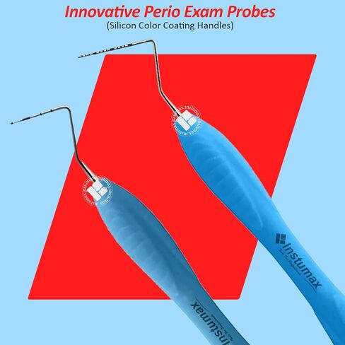 Double-Ended UNC-15/Williams and WHO Ball Ended Perio Probe Explorer with Color-Coated Silicone Handle for Optimal Grip in Saudi Arabia