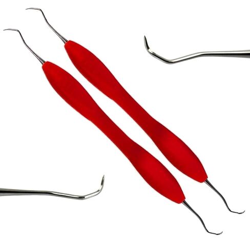 2Pcs Micro Sickle Scaler 204s – Professional Dental Tool for Tartar and Plaque Removal, Gum Health Maintenance – Ergonomic Silicone Handle for Dentists, Hygienists, and Periodontists in Saudi Arabia