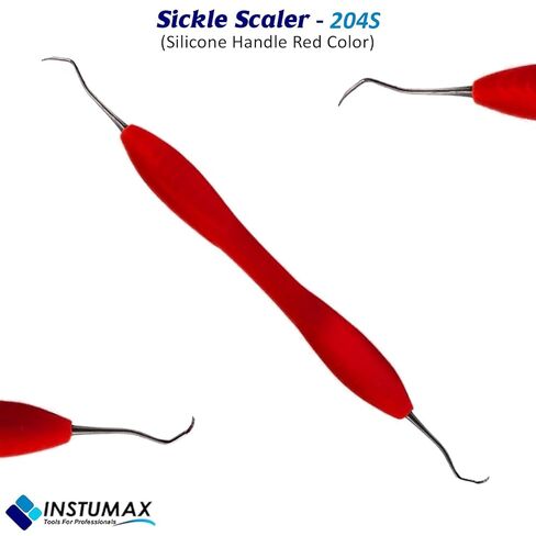 2Pcs Micro Sickle Scaler 204s – Professional Dental Tool for Tartar and Plaque Removal, Gum Health Maintenance – Ergonomic Silicone Handle for Dentists, Hygienists, and Periodontists in Saudi Arabia
