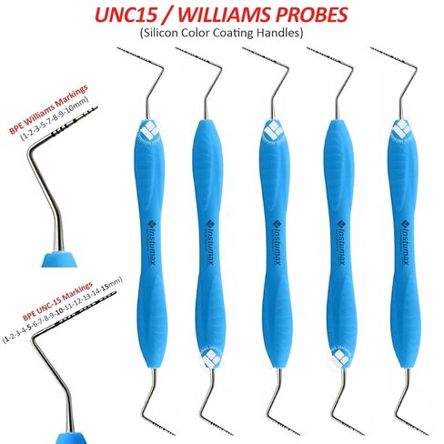 Periodontal Probe - UNC-15/William Perio Explorer Probes | Autoclavable Silicone Handle | Ideal for Gum Measuring and Oral Care in Saudi Arabia
