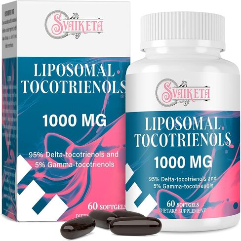 ليبوسومال توكوترينول 1000 مجم - مكمل فيتامين هـ توكوترينول عالي الامتصاص مع 95% دلتا و5% جاما - 60 كبسولة هلامية in Kuwait
