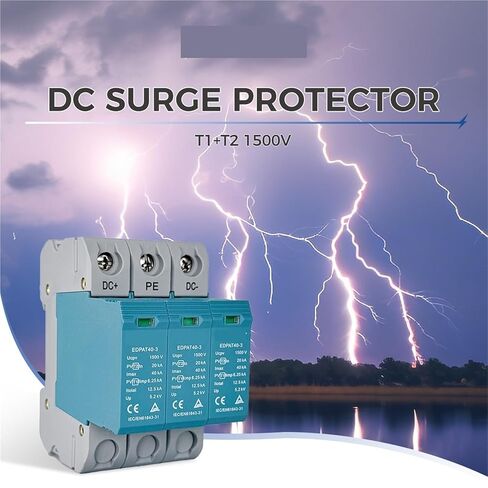 3P Solar PV DC SPD T1+T2 Din Rail 1000V 1500V 40KA Surge Arrester Protector(3P 1500V with RC) in Saudi Arabia