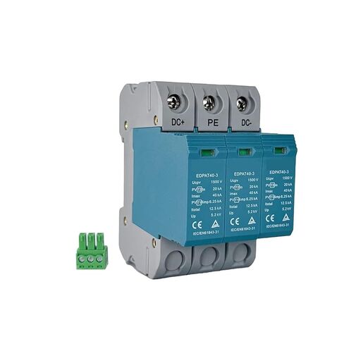 3P Solar PV DC SPD T1+T2 Din Rail 1000V 1500V 40KA Surge Arrester Protector(3P 1500V with RC) in Saudi Arabia