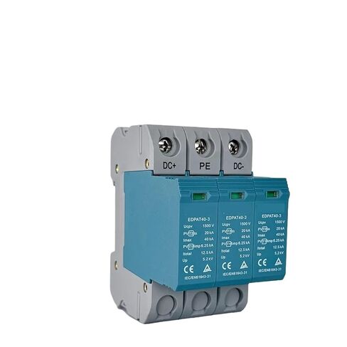 3P Solar PV DC SPD T1+T2 Din Rail 1000V 1500V 40KA Surge Arrester Protector(3P 1500V with RC) in Saudi Arabia