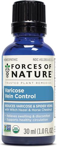Forces of Nature Varicose Veins Treatment, Organic Homeopathic Medicine, 0.37 Fl Oz, Helps Shrink & Reduce Appearance of Cellulite, Varicose & Spider Veins, Promotes Healthy Vein Circulation in Kuwait